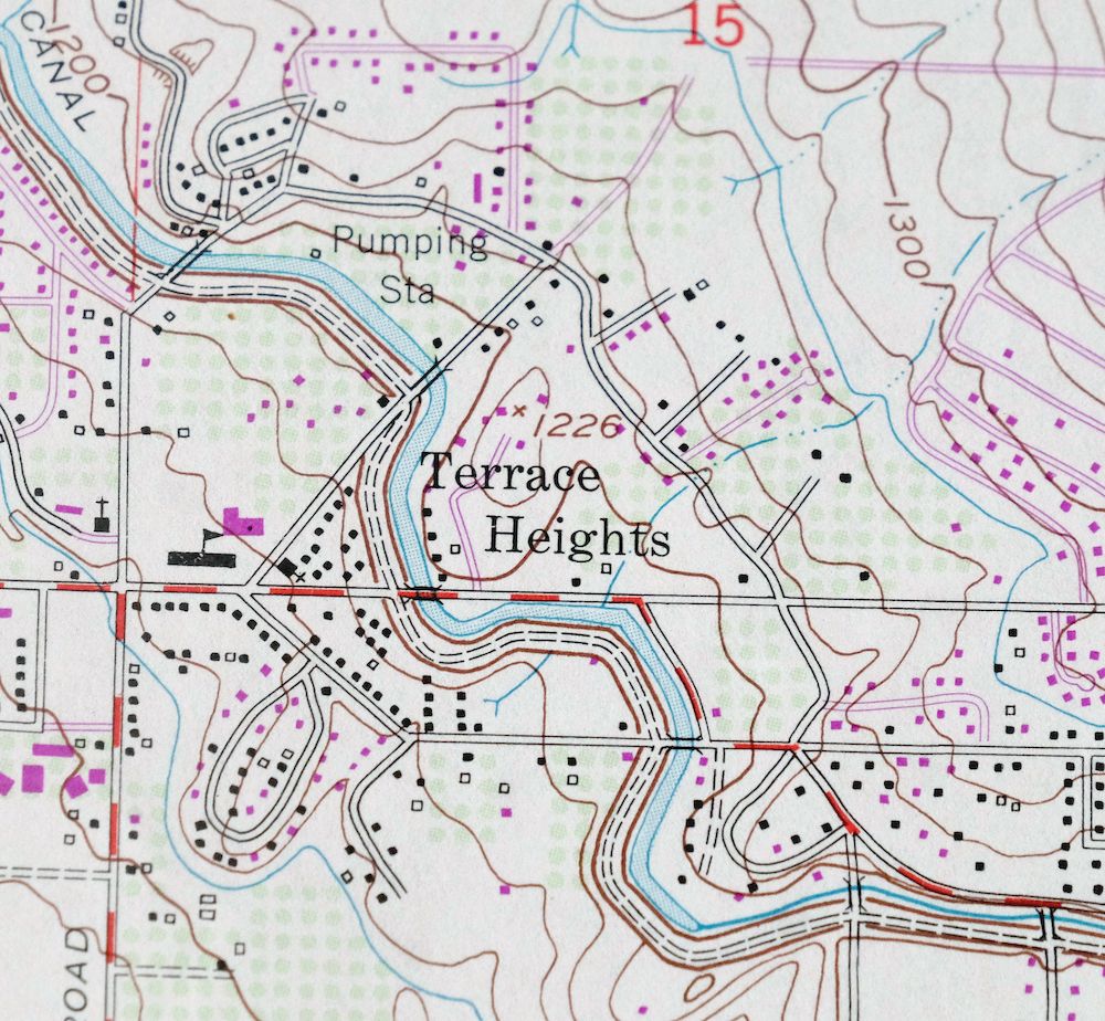 Yakima East Washington Moxee Parker USGS Topo Map 1985 - Image 2