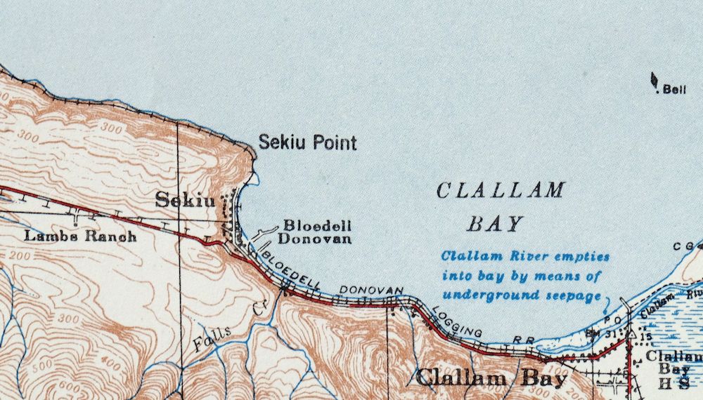 Clallam Washington USGS 15-Min Topographic Map 1947 Vintage - Image 2