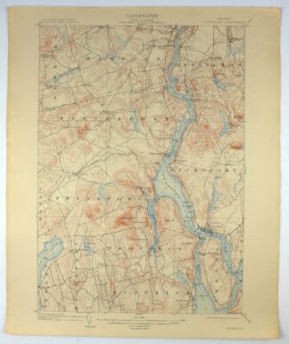 Bucksport Maine Brewer Hampden USGS Topo Map 1914 Antique