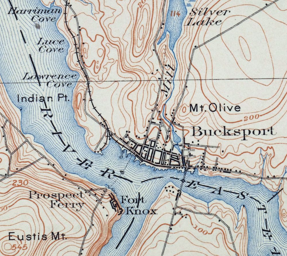 Bucksport Maine Brewer Hampden USGS Topo Map 1914 Antique - Image 2