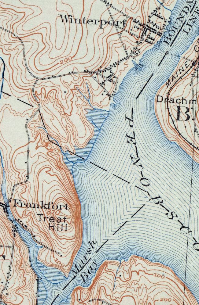 Bucksport Maine Brewer Hampden USGS Topo Map 1914 Antique - Image 3
