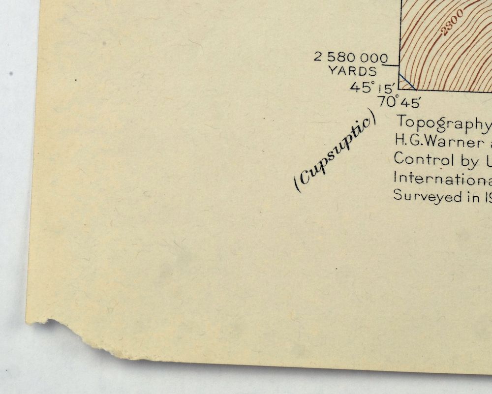 Chain Lakes Maine Round Mountain USGS Topo Map 1935 Antique - Image 5