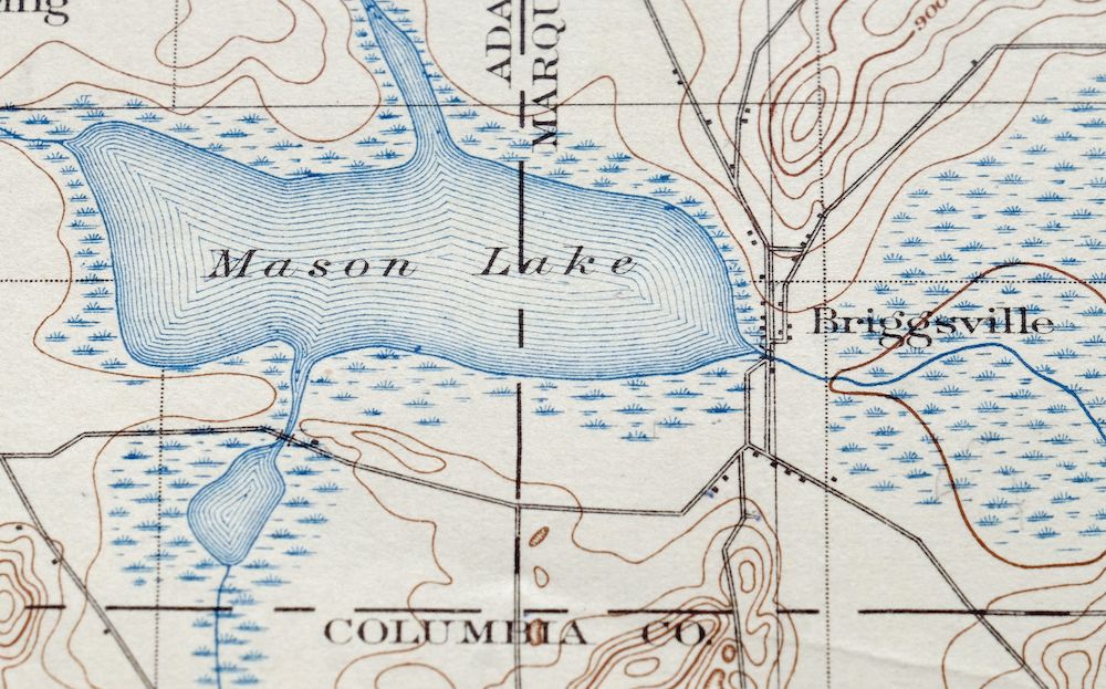 Briggsville Wisconsin Portage Lake Delton USGS Topo Map 1931 - Image 3