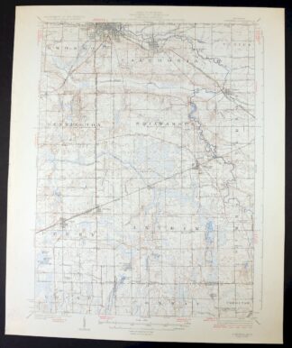 Corunna Michigan Owosso Durand USGS Topo Map 1929 Antique