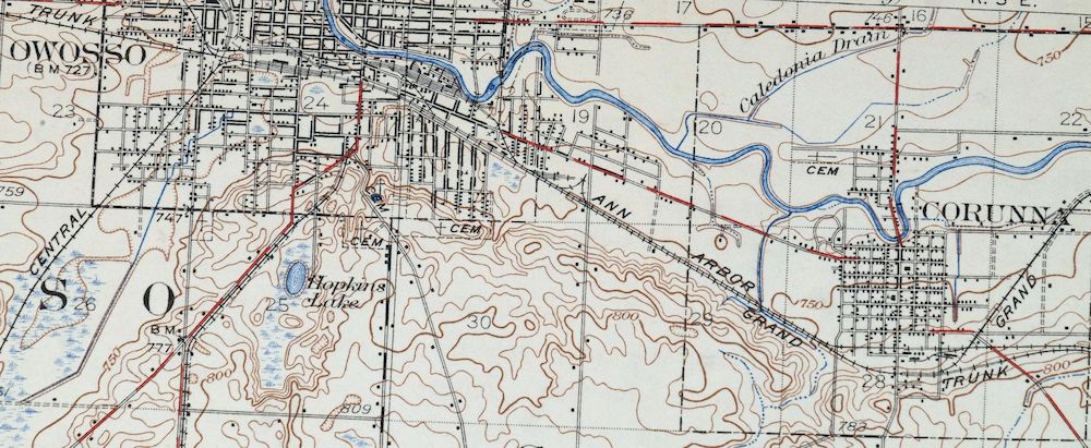 Corunna Michigan Owosso Durand USGS Topo Map 1929 Antique - Image 3
