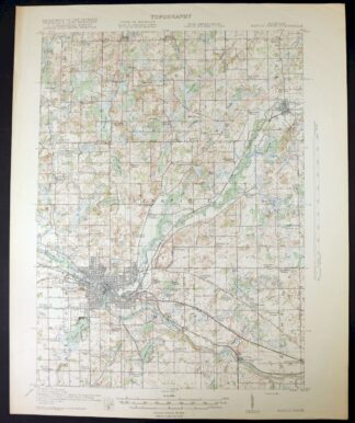 Battle Creek Michigan Springfield USGS Topo Map 1918 Antique