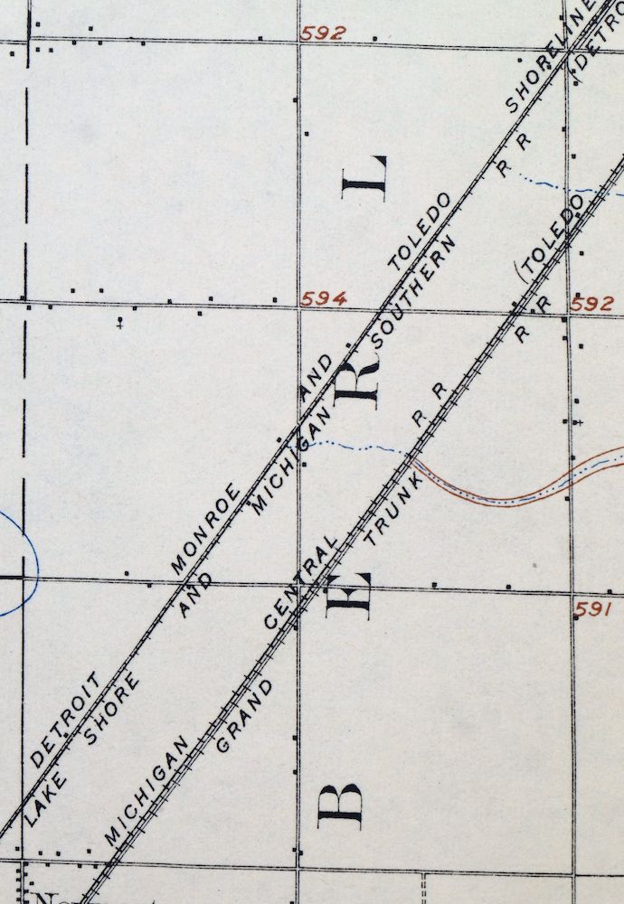 Romulus Michigan Taylor Woodhaven USGS Topo Map 1926 Antique - Image 3