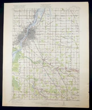 Saginaw Michigan Shiawassee NWR Zilwaukee USGS Topo Map 1919