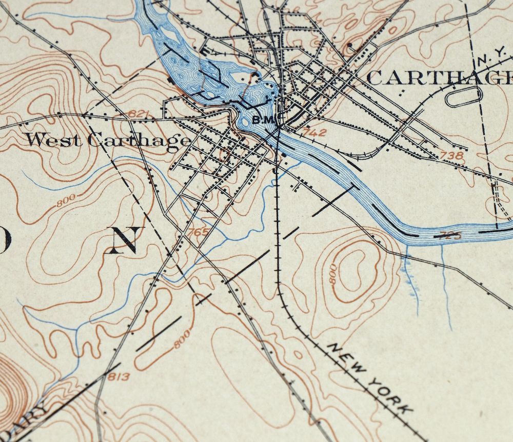 Carthage New York Lowville West Carthage USGS Topo Map 1904 - Image 2