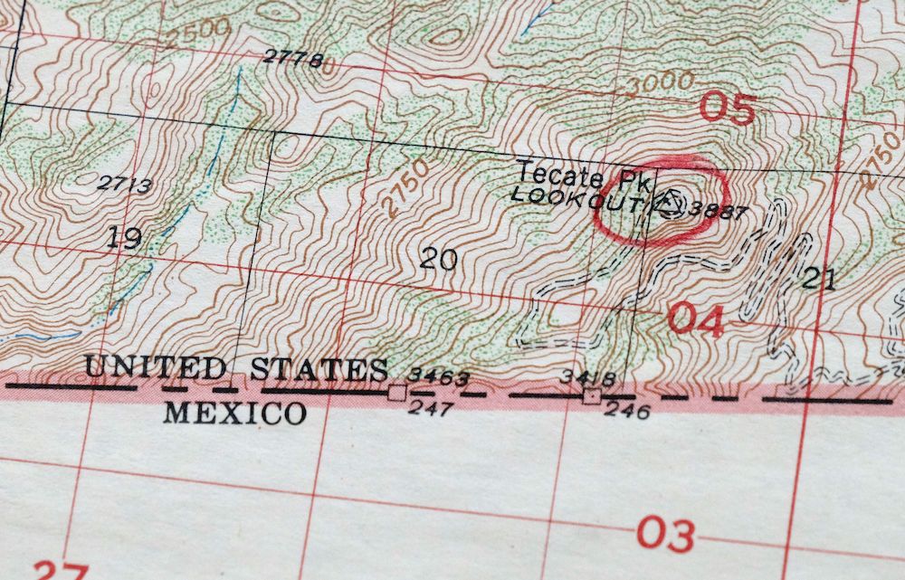 Potrero California Morena Village Tecate USGS Topo Map 1954 - Image 4