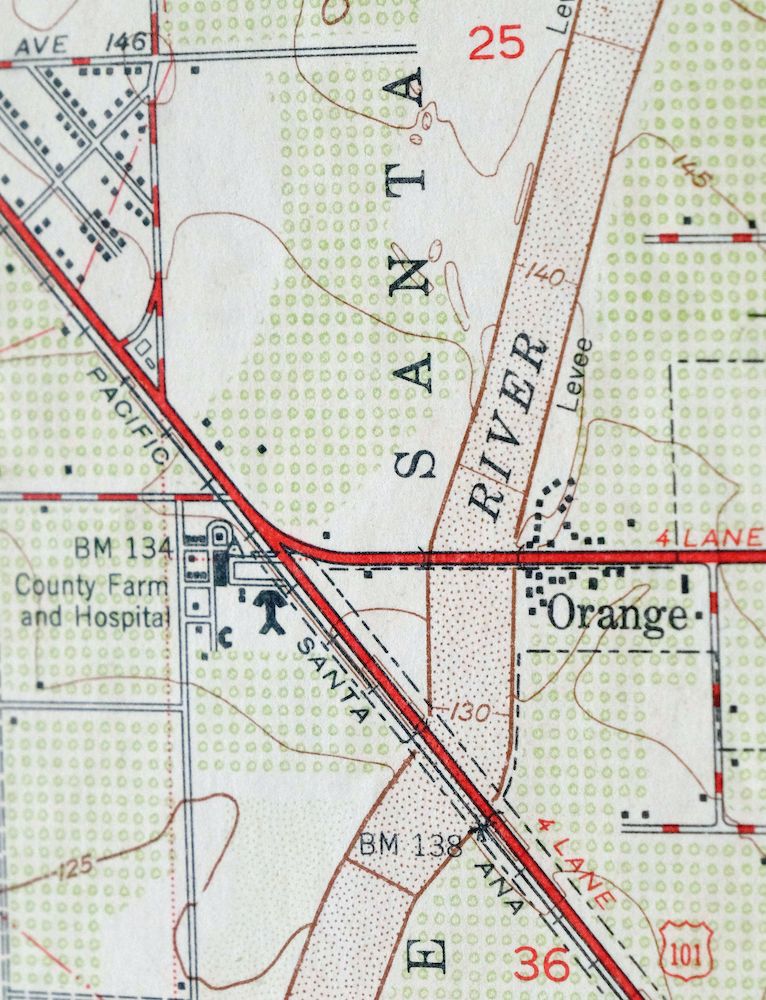 Anaheim California Santa Ana Garden Grove USGS Topo Map 1956 - Image 6