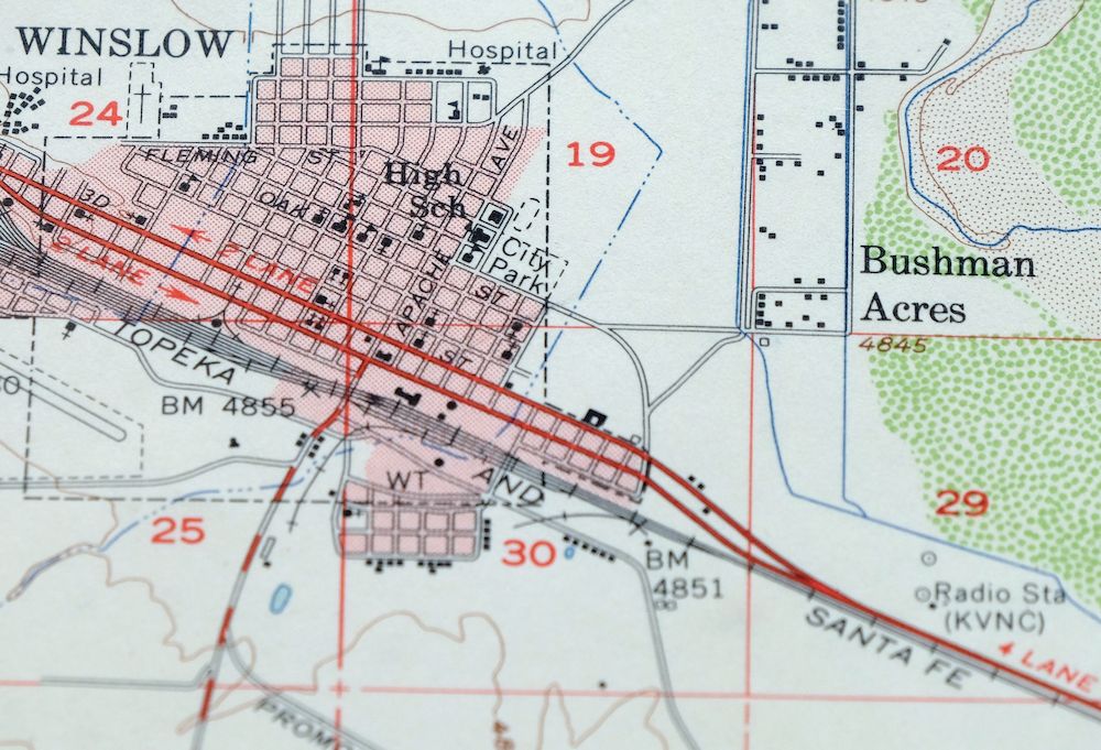 Winslow Arizona USGS 15-Min Topographic Map 1958 Vintage - Image 2