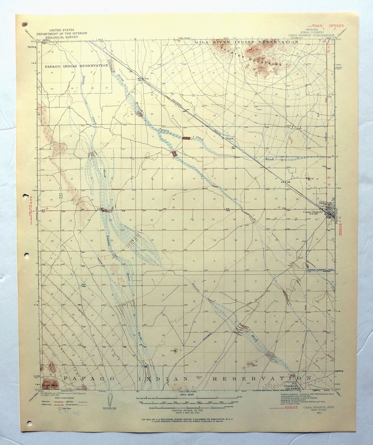 Casa Grande Arizona Stanfield Bon USGS Topographic Map 1959