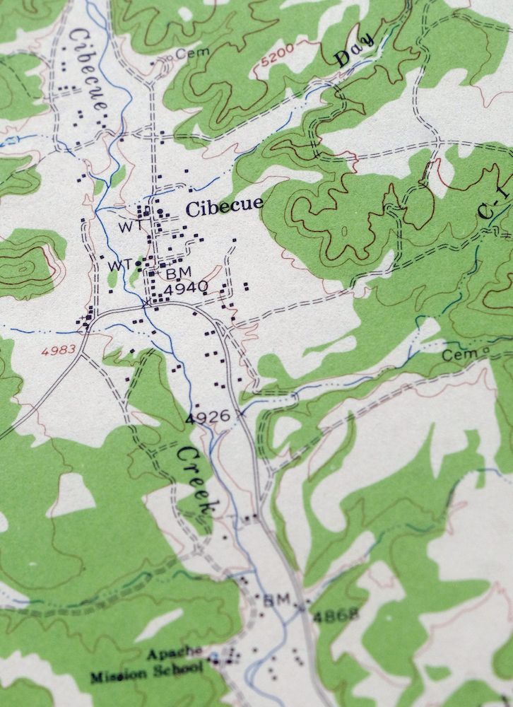 Cibecue Arizona Sitgreaves NF USGS Topo Map 1963 Vintage - Image 2