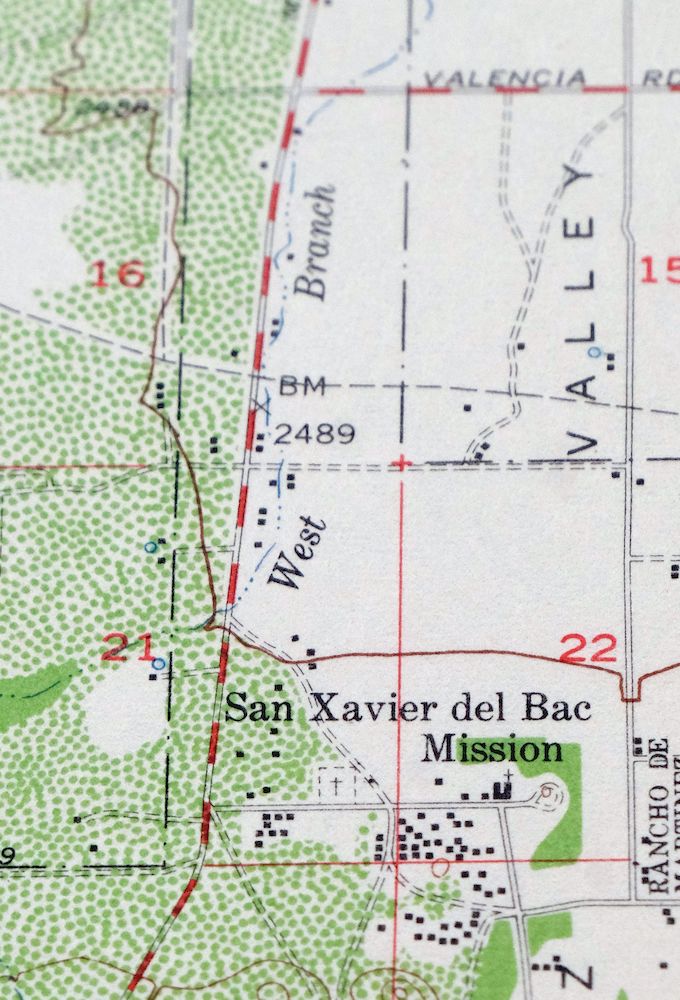 San Xavier Mission Arizona Tucson USGS Topo Map 1961 Vintage - Image 5