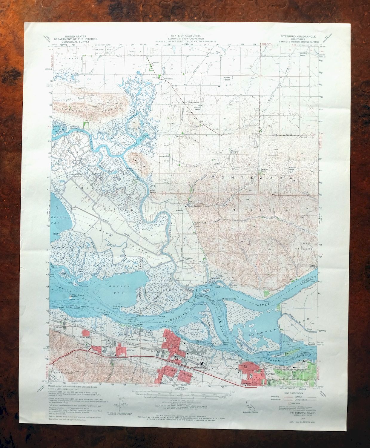 Pittsburg California Concord Fairfield USGS Topo Map 1965