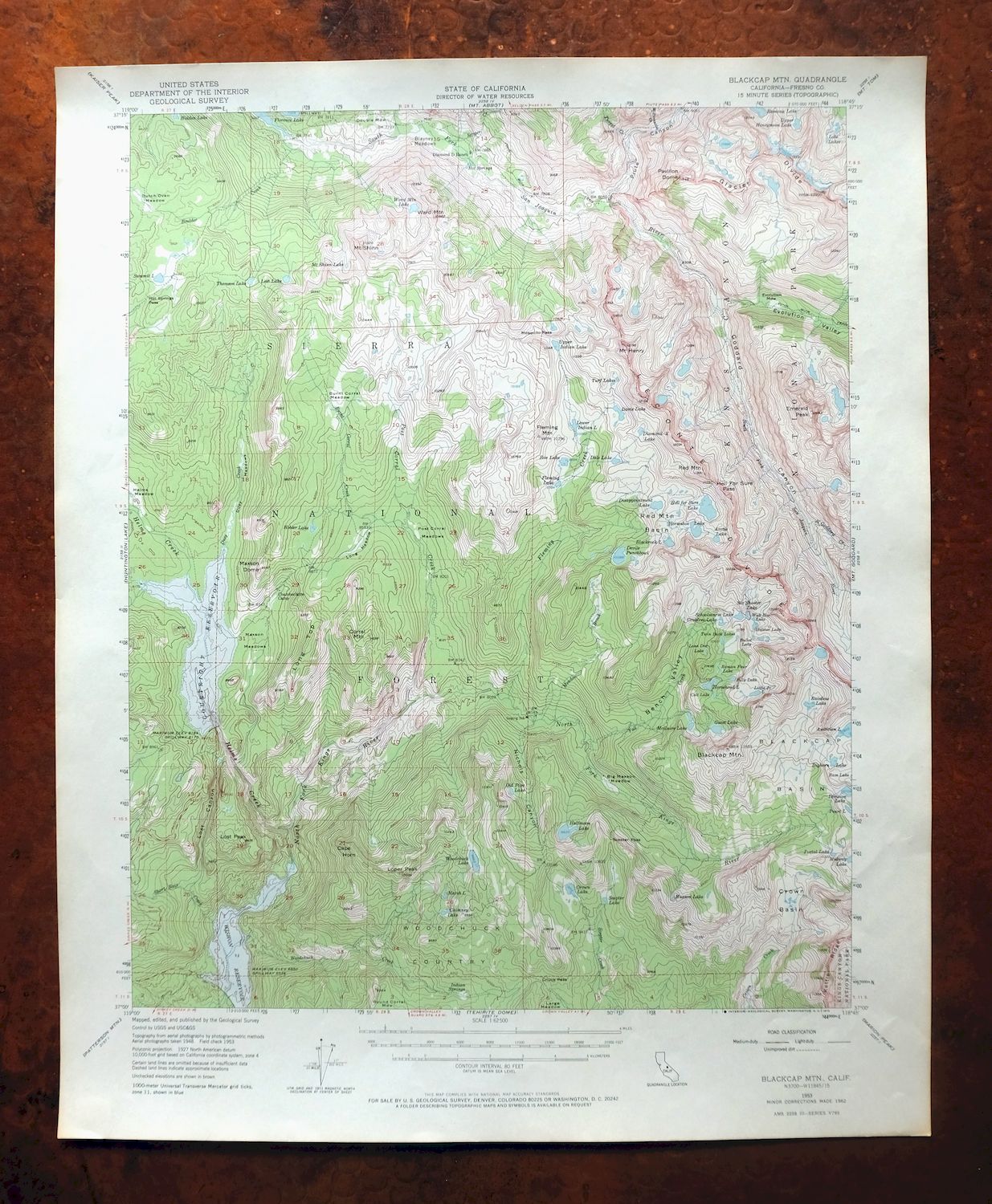 Blackcap Mountain California USGS Topo Map 1972 Vintage
