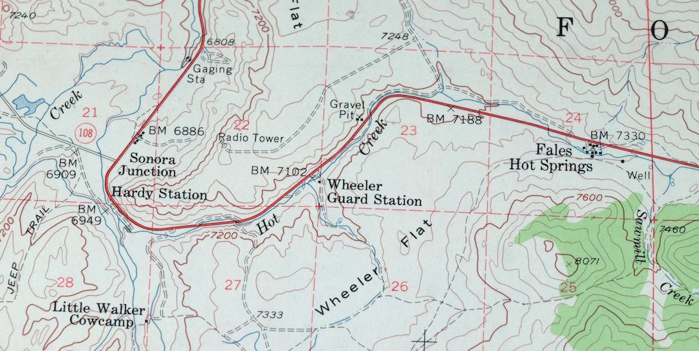 Fales Hot Springs California USGS Topo Map 1971 Vintage - Image 2