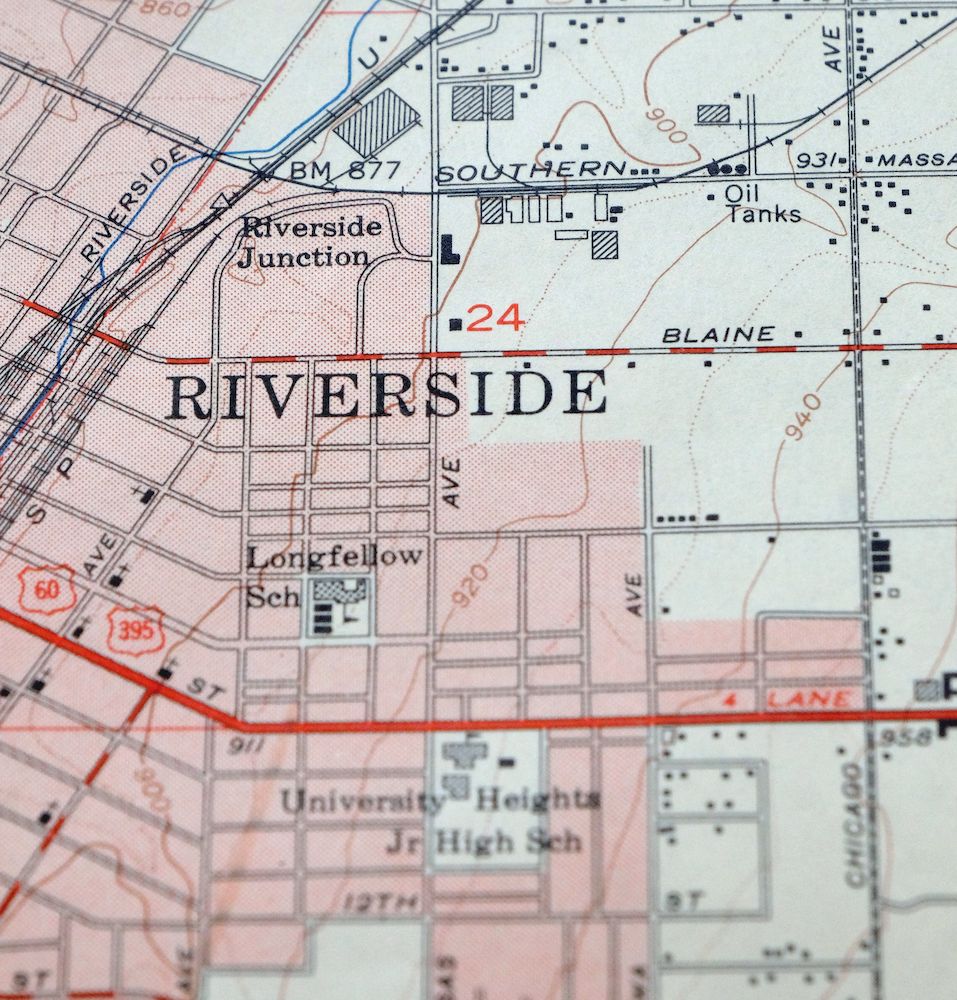 Riverside East California Edgemont USGS Topographic Map 1955 - Image 5
