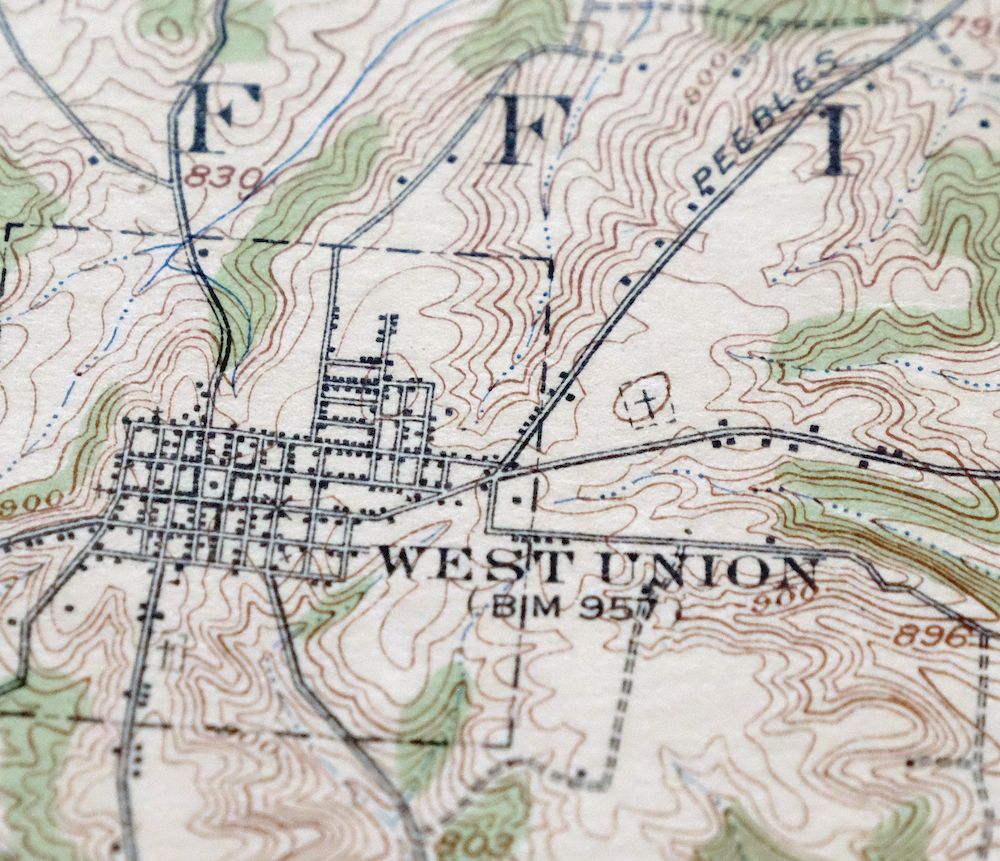 Seaman Ohio West Union West Union USGS Topo Map 1918 Antique - Image 2