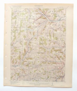 Canaseraga New York Alfred USGS 15-Min Topo Map 1916 Antique