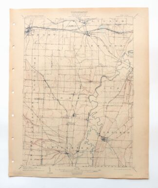 Caledonia New York Geneseo Le Roy USGS Topo Map 1909 Antique