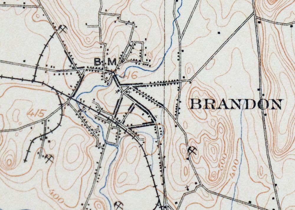 Brandon Vermont Green Mountain NF USGS Topo Map 1911 Antique - Image 4