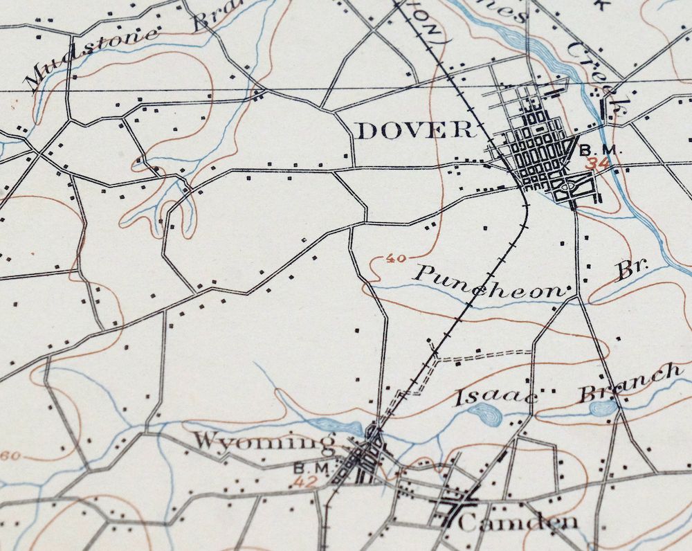 Dover Delaware Bombay Hook NWR Middletown USGS Topo Map 1906 - Image 2