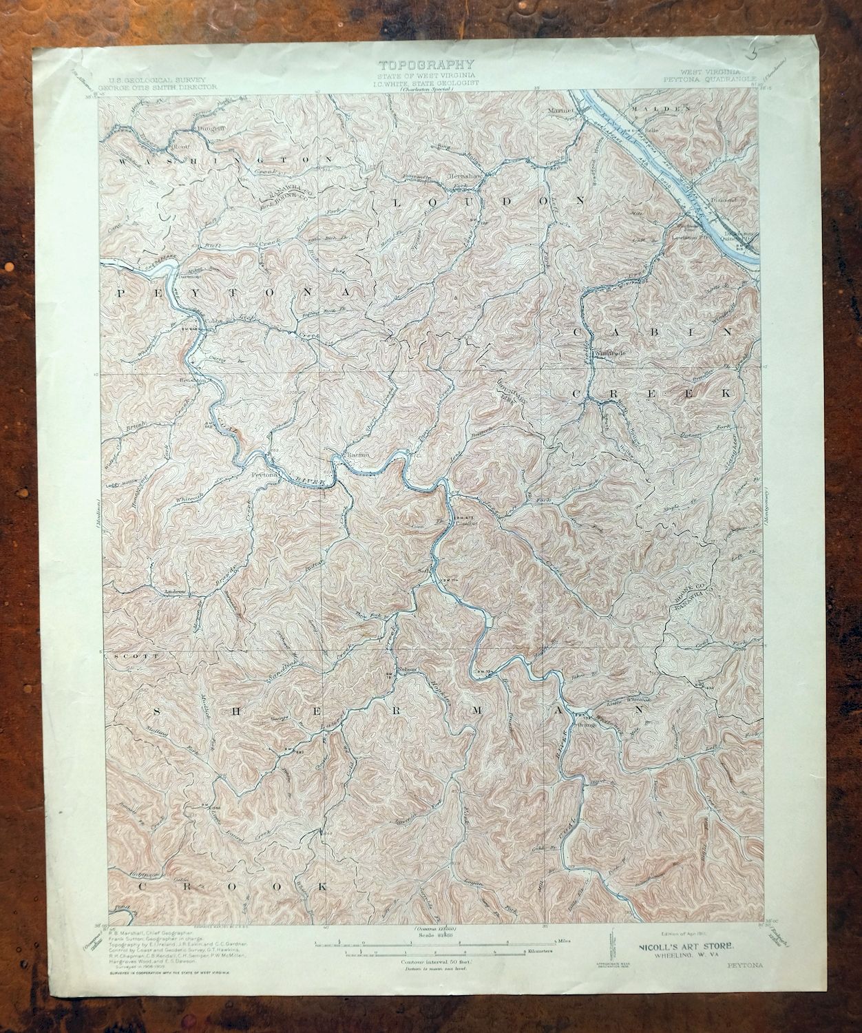 Peytona West Virginia Marmet Belle USGS Topographic Map 1911