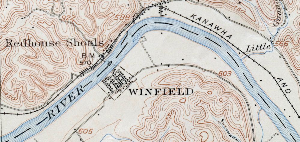 Winfield West Virginia Bancroft Southside USGS Topo Map 1908 - Image 3