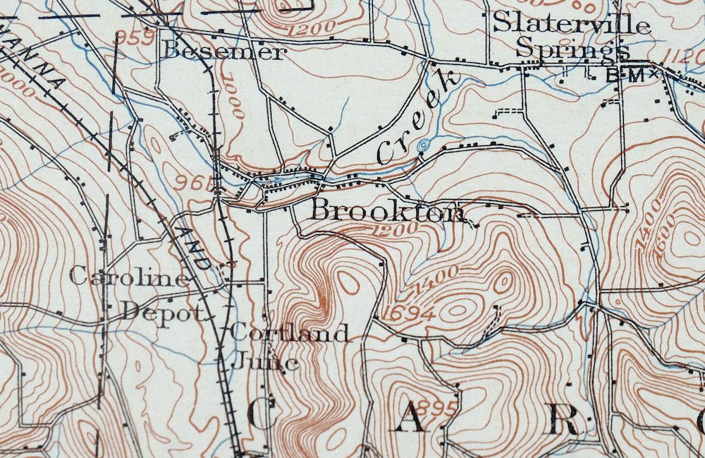 Catatonk New York Ithaca Endicott USGS Topo Map 1908 Antique - Image 4