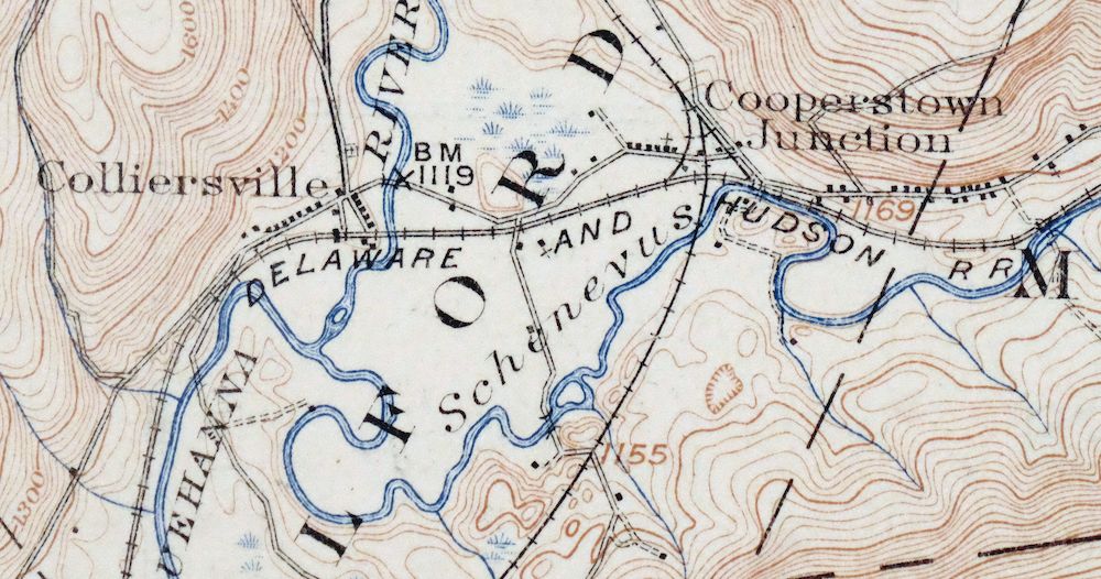 Delhi New York Davenport USGS 15-Min Topo Map 1911 Antique - Image 4
