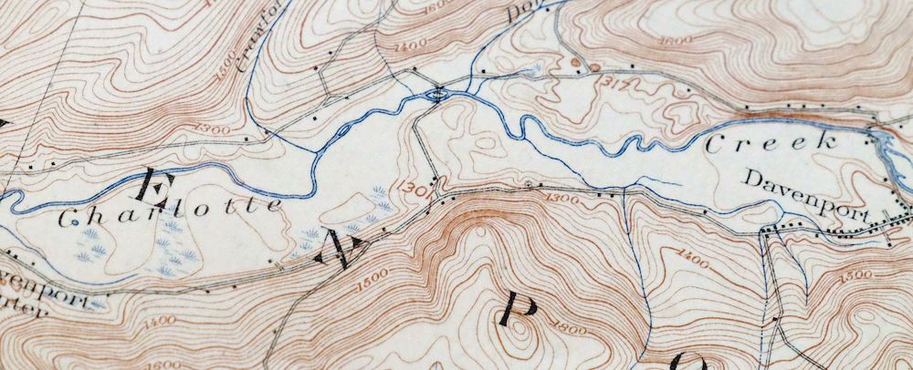 Delhi New York Davenport USGS 15-Min Topo Map 1911 Antique - Image 3