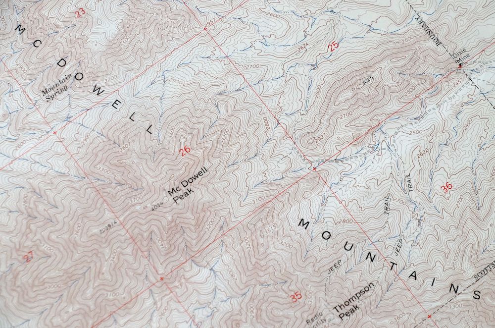 Mcdowell Peak Arizona Scottsdale USGS Topo Map 1967 Vintage - Image 2