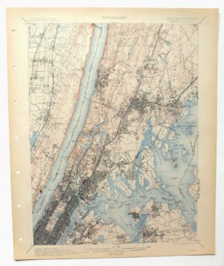 Harlem New York New York Yonkers USGS Topo Map 1913 Antique