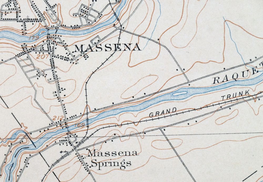 Massena New York Stockholm Norwood USGS 15-Min Topo Map 1909 - Image 7