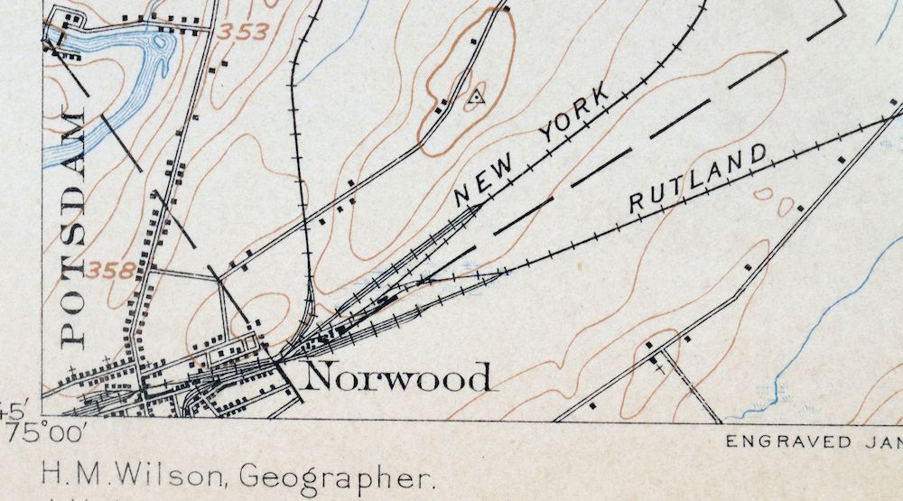 Massena New York Stockholm Norwood USGS 15-Min Topo Map 1909 - Image 2