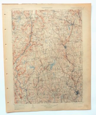 Litchfield Connecticut Waterbury Oakville USGS Topo Map 1910