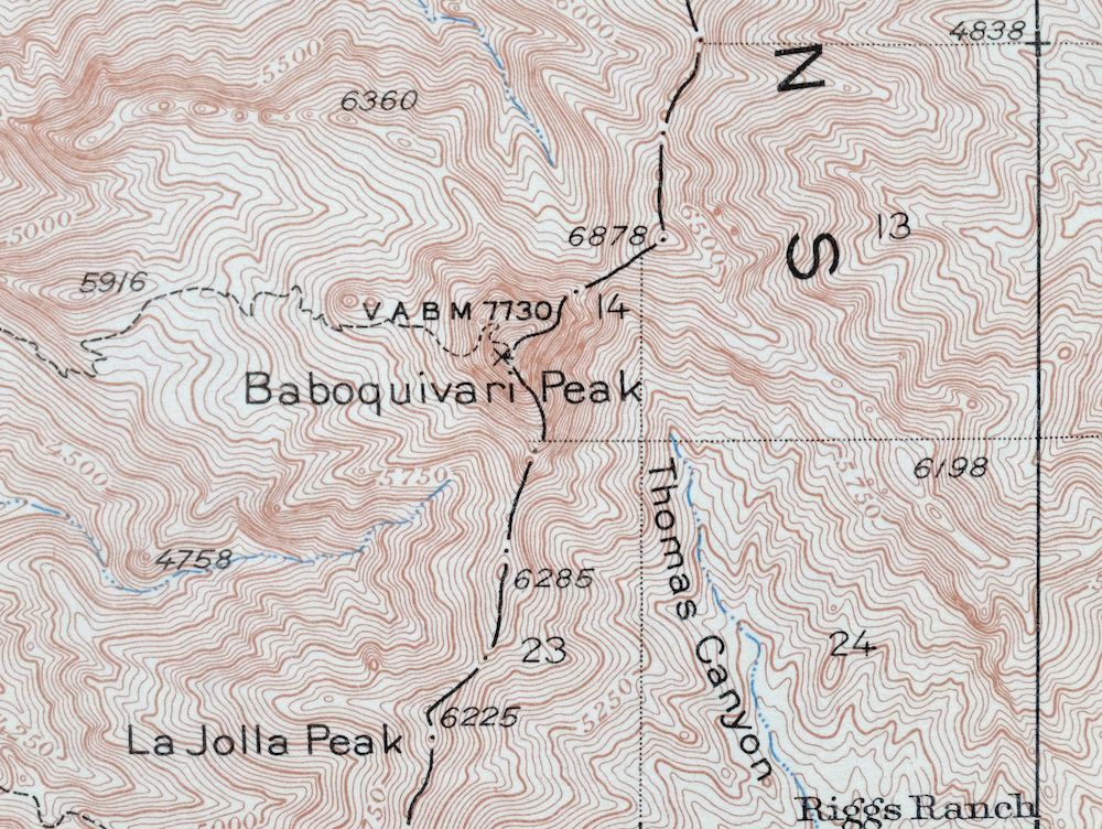 Baboquivari Peak Arizona USGS 15-Min Topo Map 1967 Vintage - Image 5