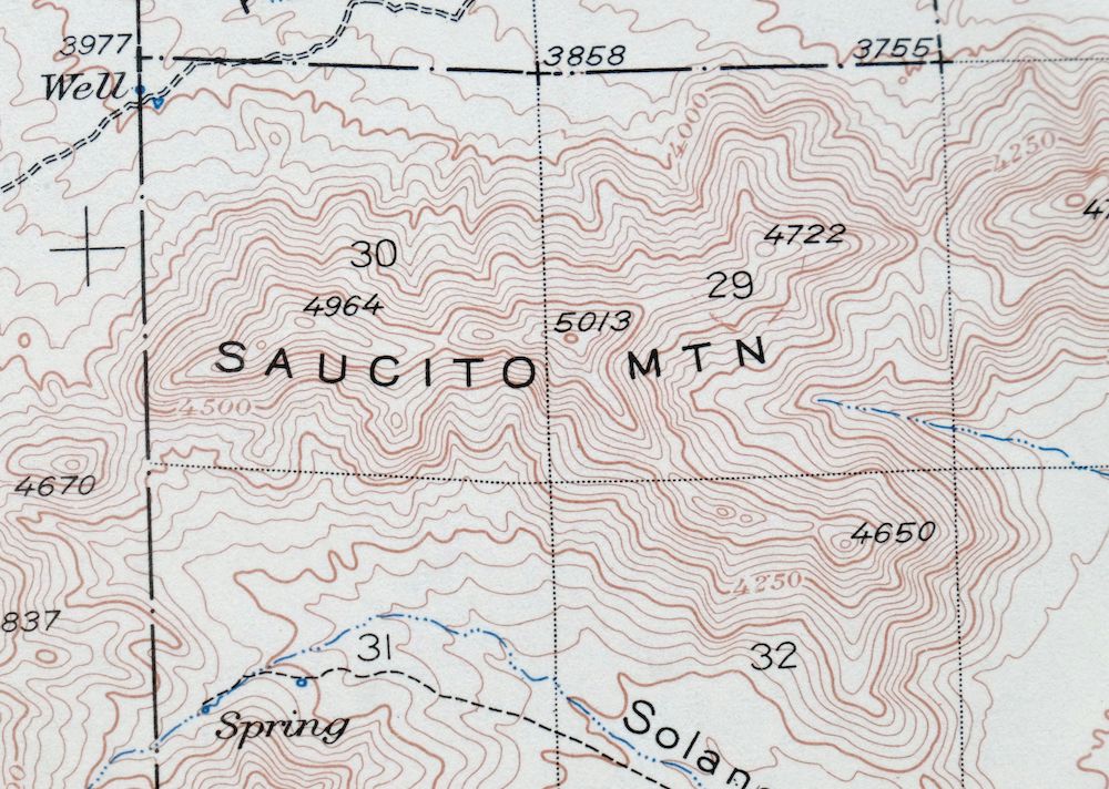 Baboquivari Peak Arizona USGS 15-Min Topo Map 1967 Vintage - Image 3
