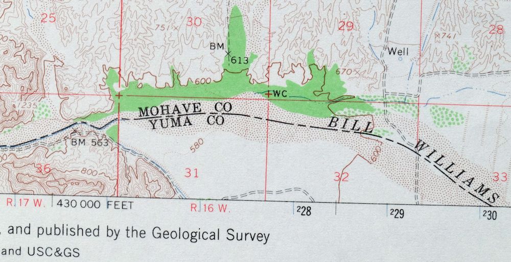 Castaneda Hills Arizona USGS 15-Min Topo Map 1967 Vintage - Image 4
