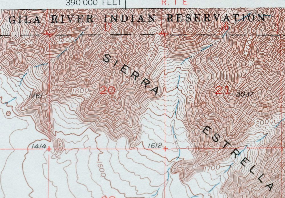 Mobile Arizona Goodyear USGS 15-Min Topo Map 1951 Vintage - Image 2
