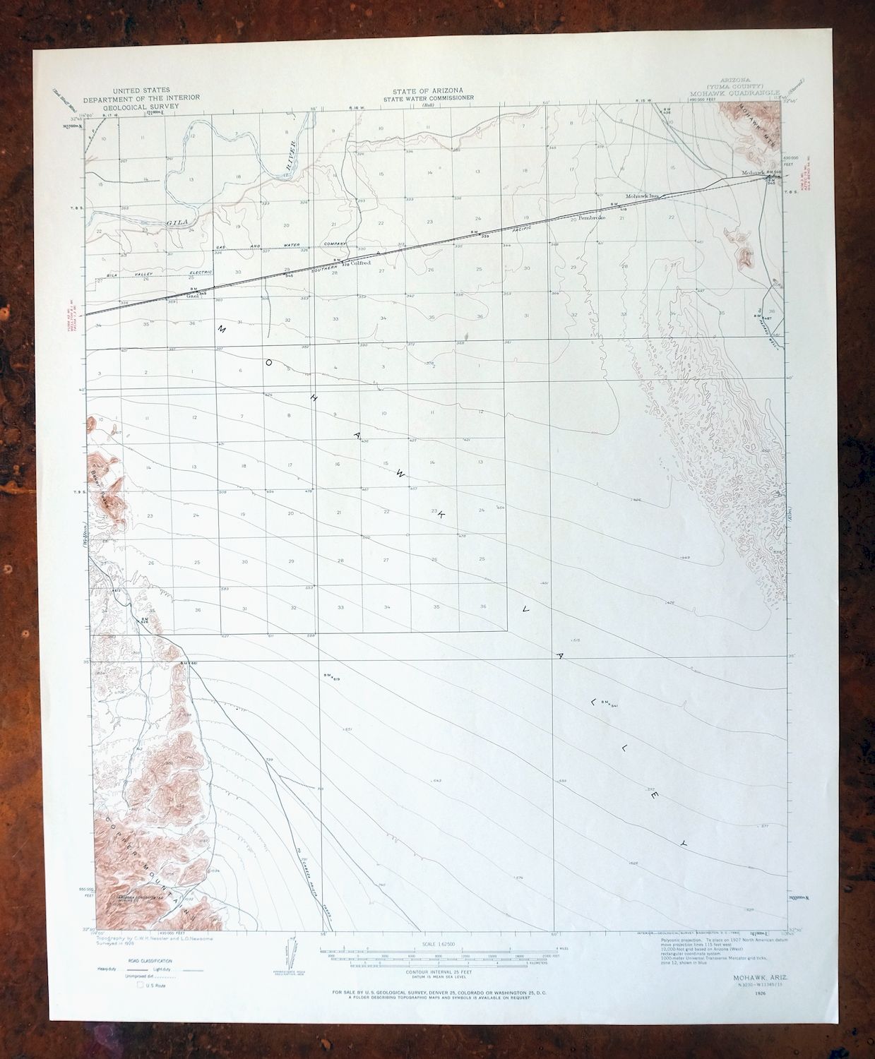 Mohawk Arizona Tacna USGS 15-Min Topo Map 1960 Vintage