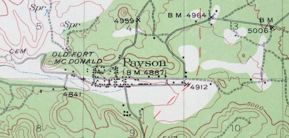 Payson Arizona Sun Valley Gisela USGS Topo Map 1965 Vintage - Image 4