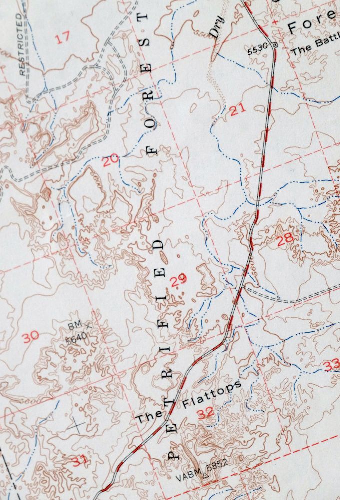 Petrified Forest Arizona USGS 15-Min Topo Map 1956 Vintage - Image 6