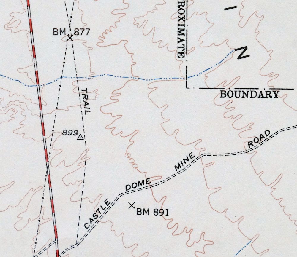 Red Hill Arizona Castle Dome Plain USGS Topographic Map 1955 - Image 2
