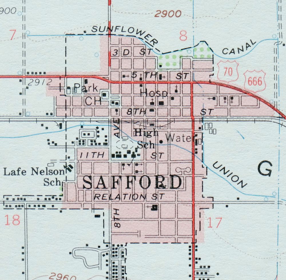 Safford Arizona Thatcher Solomon USGS Topo Map 1980 Vintage - Image 4