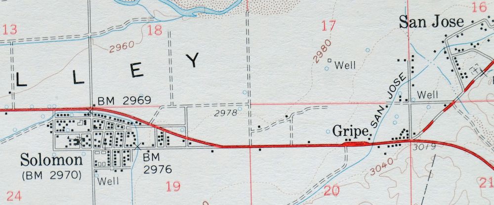 Safford Arizona Thatcher Solomon USGS Topo Map 1980 Vintage - Image 5