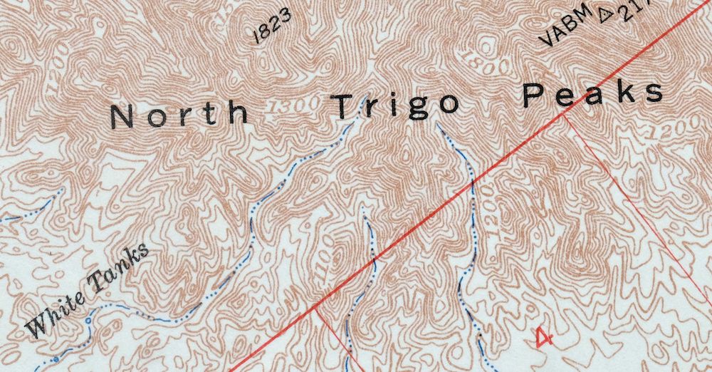 Trigo Peaks Arizona Dome Rock Mountains USGS Topo Map 1955 - Image 5