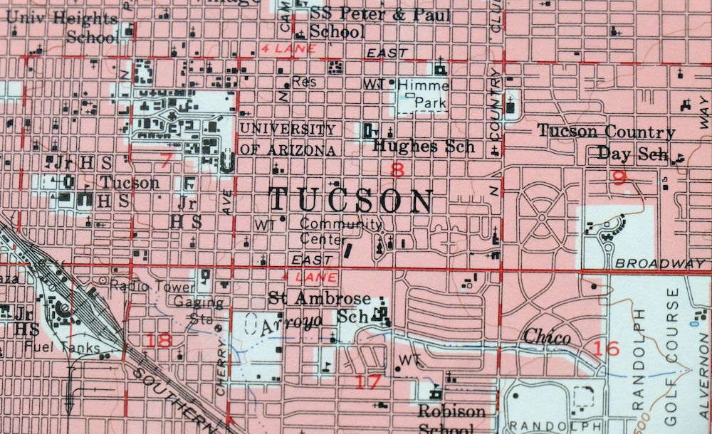 Tucson Arizona Davis-Monthan Tanque Verde USGS Topo Map 1963 - Image 2